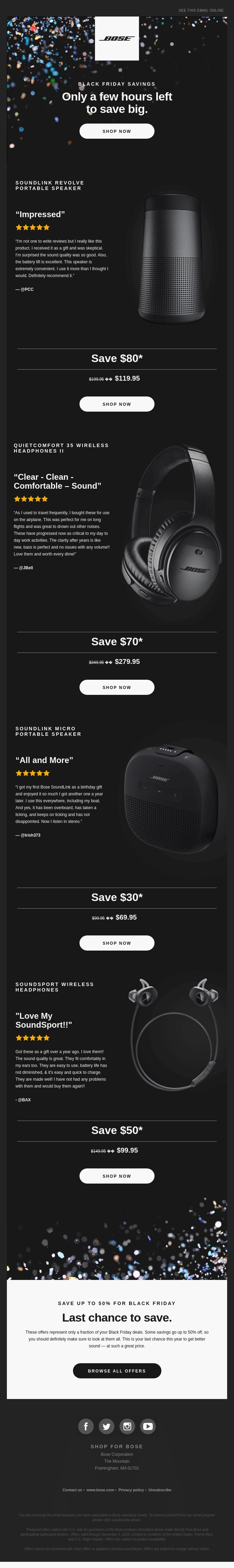 Bose Black Friday Email