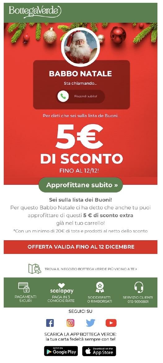 newsletter natale con buono sconto