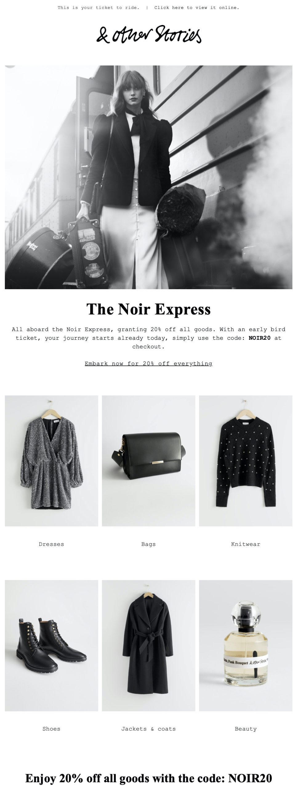 Black Friday Email von & other stories