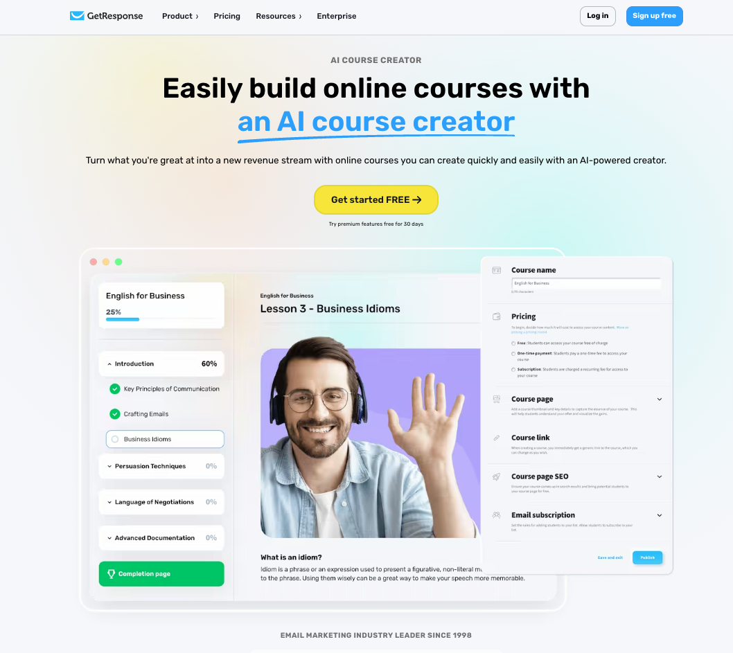 GetResponse's Course Creator.